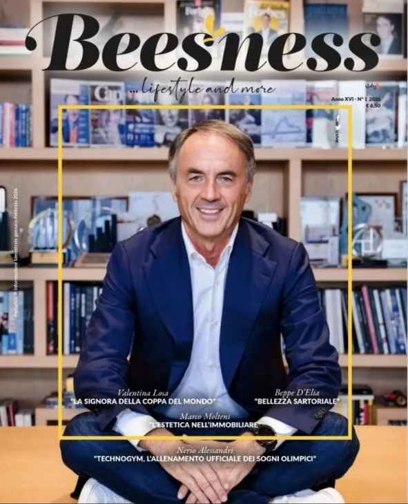 Nerio Alessandri sulla copertina di Beesness gennaio febbraio 2026