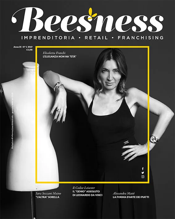 Elisabetta Franchi sulla copertina di Beesness gennaio febbraio 2019