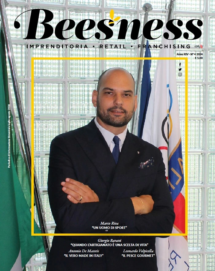 Marco Riva sulla copertina di Beesness luglio agosto 2024