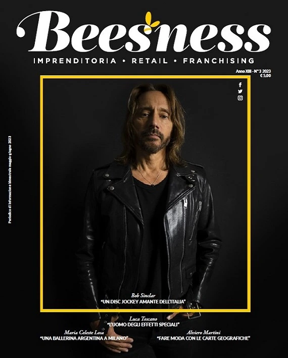 Bob Sinclar sulla copertina di Beesness maggio giugno 2023