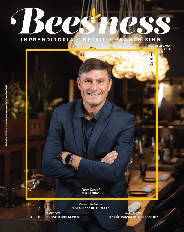 Javier Zanetti sulla copertina di Beesness novembre dicembre 2023